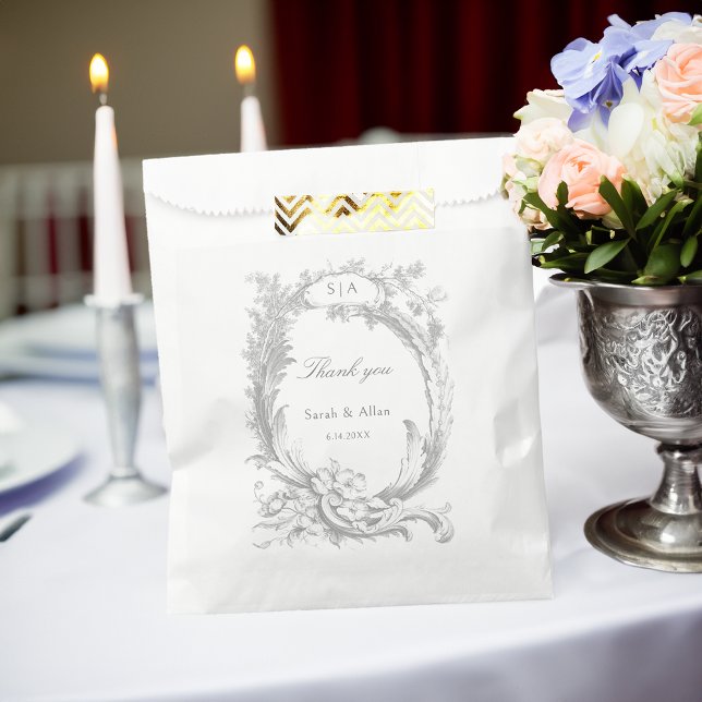 Sacolinha Clássico Elegante francês Rococo Floral (Criador carregado)