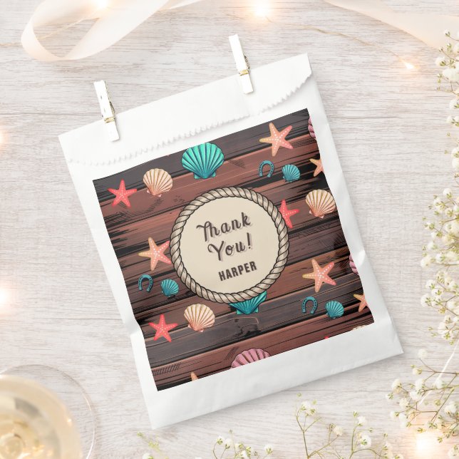 Sacolinha Coastal Cowgirl Birthday Favor Bags with Name (Cortado)