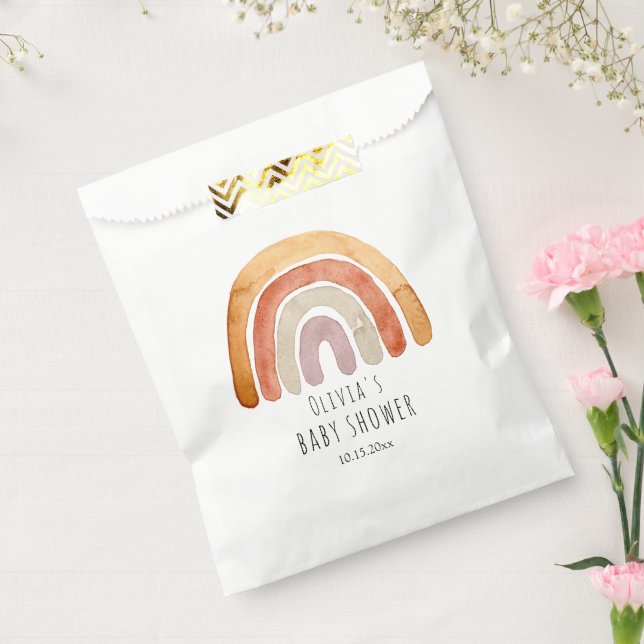 Sacolinha Cód. Aquarela Boho Chá de fraldas Arco-Íris (Selado)
