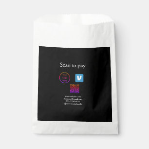 Sacolinha código Q R venmo scan para pagar adicionar logotip
