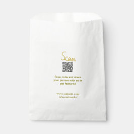 Sacolinha Código QR de digitalização dourada glitter simples