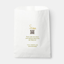 Sacolinha Código QR de glitter de varredura dourada simples