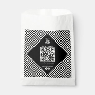 Sacolinha Código QR digitalizável, CTA, www, Preto Social e