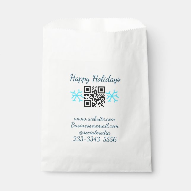Sacolinha código QR personalizado simples adicione o texto d (Frente)