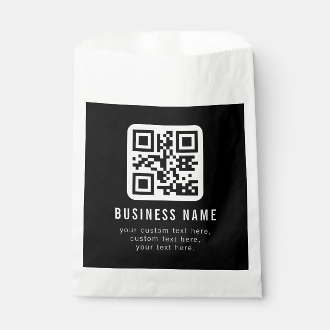 Sacolinha Código QR personalizável e design de texto editáve (Frente)