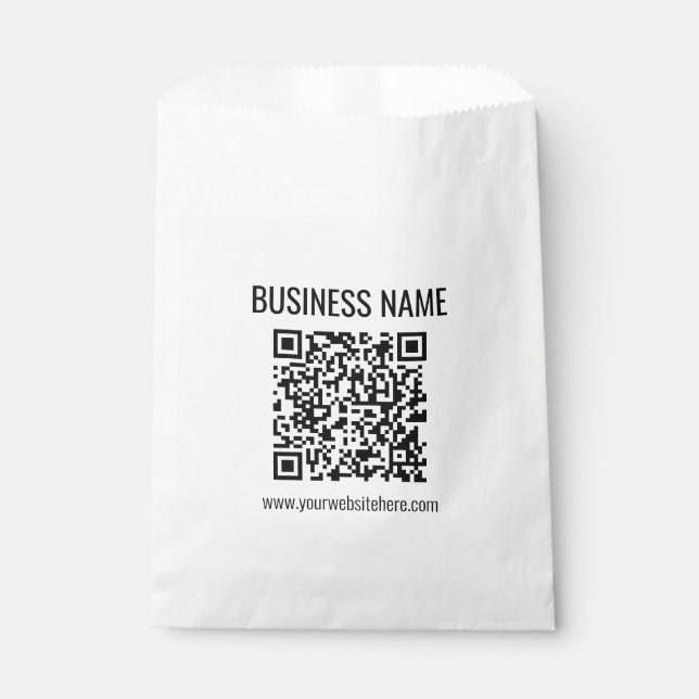 Sacolinha Código QR personalizável & Nome da Empresa (Frente)
