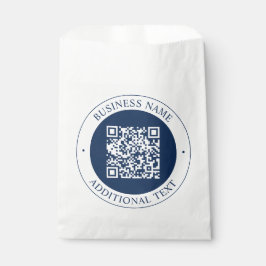 Sacolinha Código QR & Texto personalizáveis | Azul-marinho e