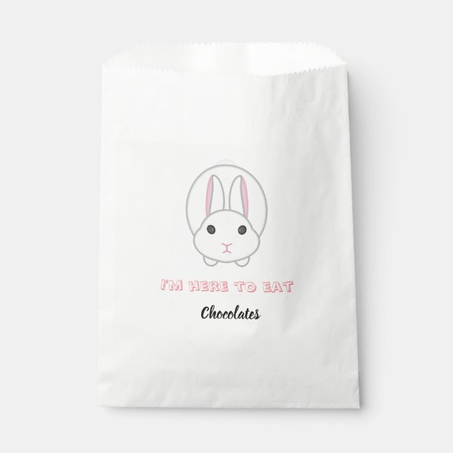 Sacolinha Coelhinho de Páscoa à espera de comer chocolate (Frente)