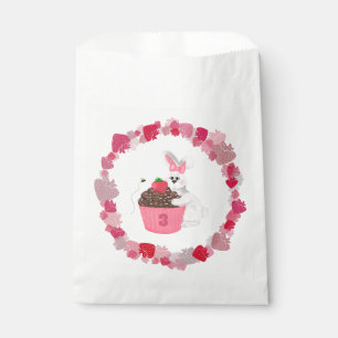 Sacolinha Coelhinho Whimsical, Abelha e Cupcake de Morango A