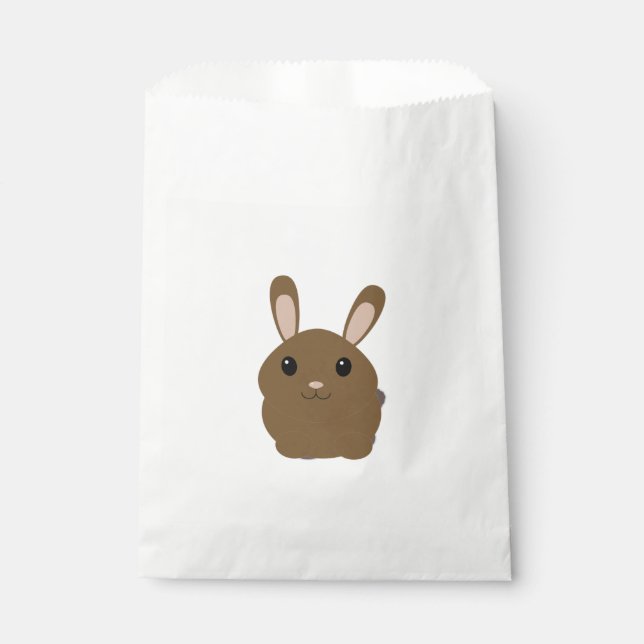 Sacolinha Coelho de desenho animado marrom (Frente)