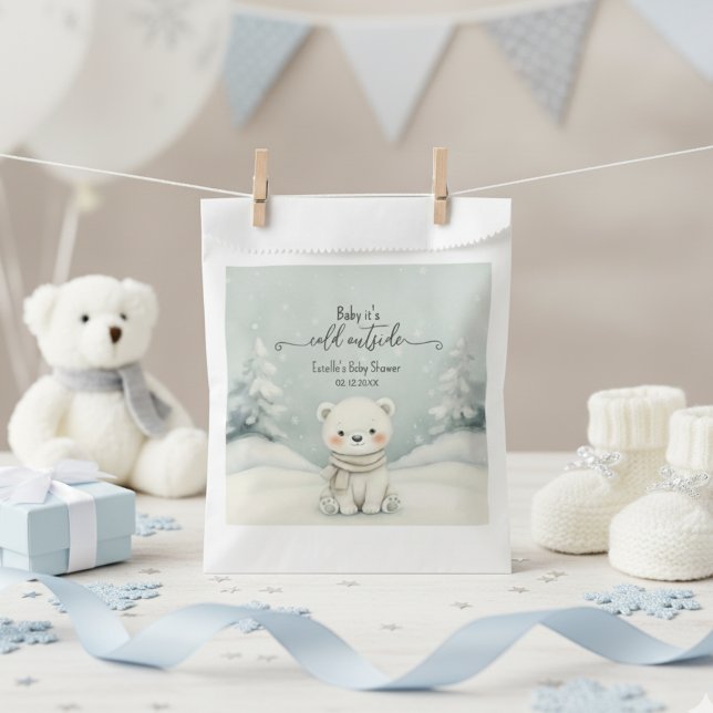Sacolinha Cold Outside Winter Gender Neutral Baby Shower (Criador carregado)