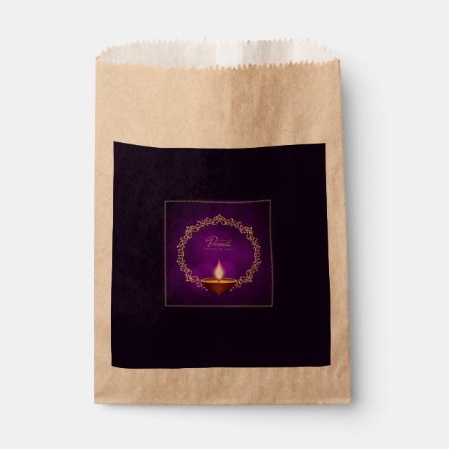 Sacolinha Combinação de Happy Diwali Purple (Frente)