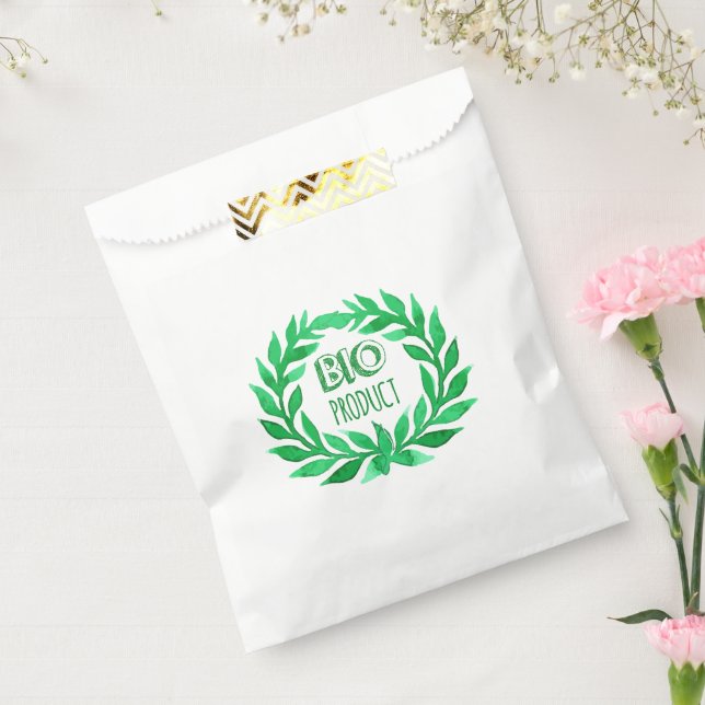 Sacolinha Comida verde de Fazenda de aquarela de bioproduto (Selado)