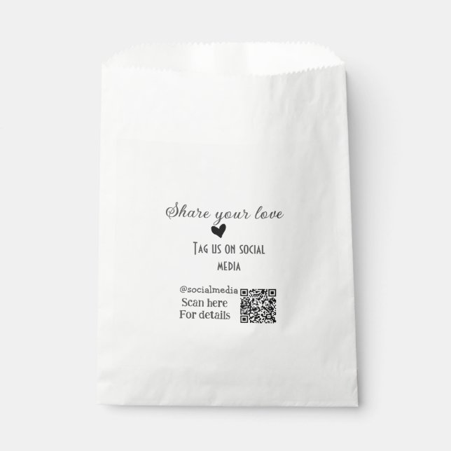 Sacolinha Compartilhe o amor, leia o código QR e adicione de (Frente)