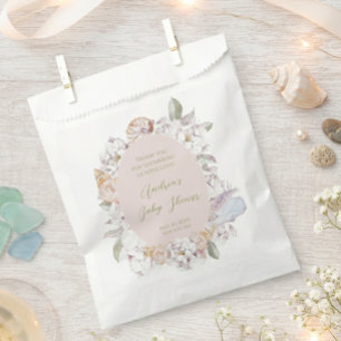 Sacolinha Conchas de Aquarela Costeira e Chás de Bebê Florai