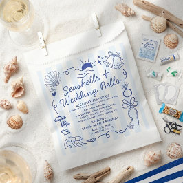 Sacolinha Conchas Marinhas & Sininhos de Casamento Kit de Re