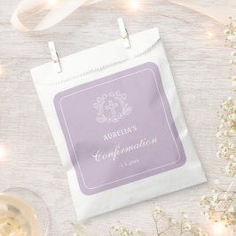 Sacolinha Confirmação Simples da Cruz Floral no Lilac