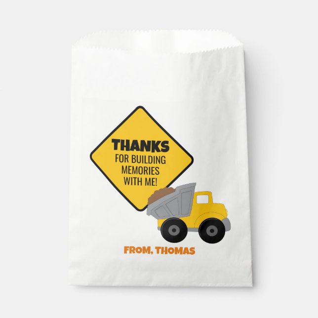 Sacolinha Construção Themed Birthday (Frente)