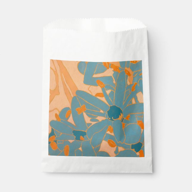 Sacolinha Contemporary Leaf Design in Peach  (Frente)