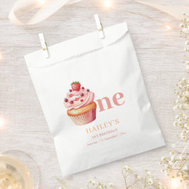Sacolinha Convite de aniversário de cupcake, primeiro aniver
