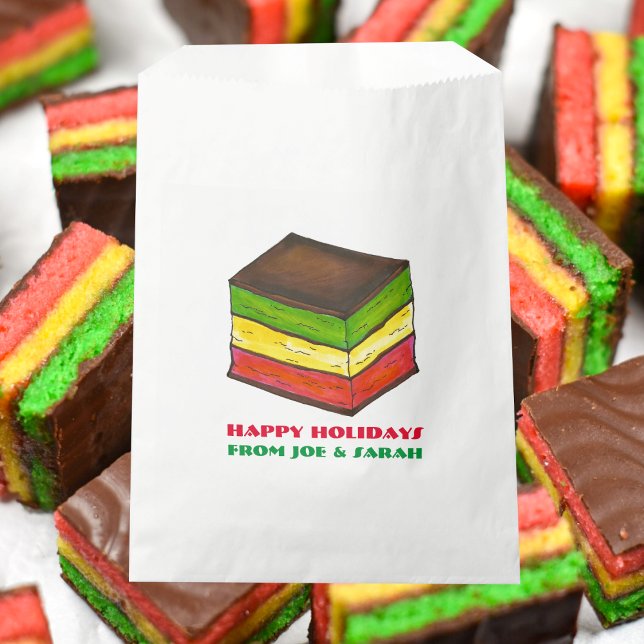 Sacolinha Cookie de Natal de Camada 7 do Arco-Íris Italiano (Italian Rainbow Favor Bag)