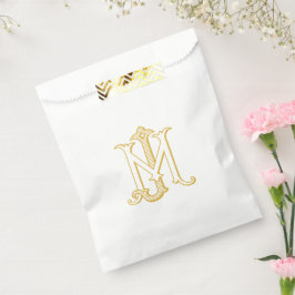 Sacolinha COR EDITÁVEL JM Monograma MJ Logotipo Favor Bag