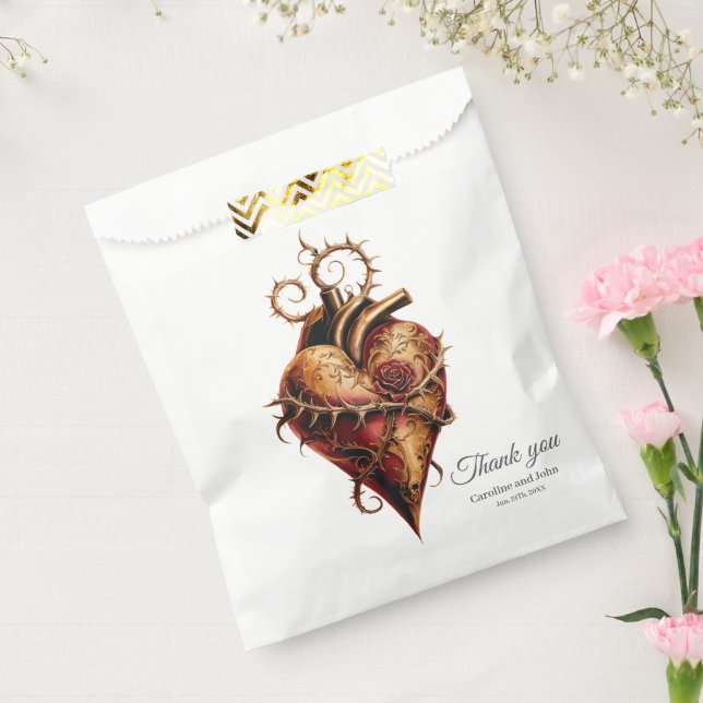 Sacolinha Coração de paixão romance e amor. (Selado)