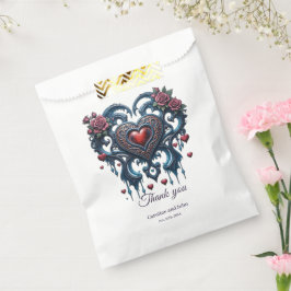 Sacolinha Coração gótico desenhado de forma artística