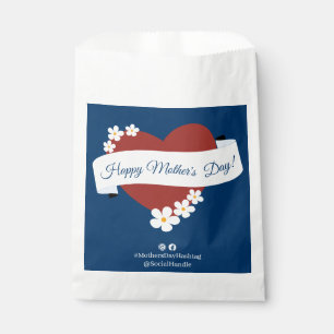 Sacolinha Coração Vermelho Promocional Feliz Dia das Mães