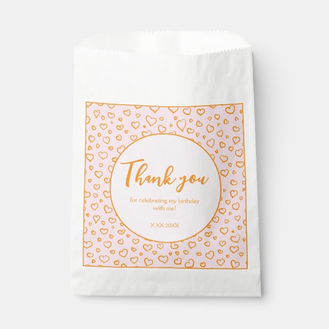 Sacolinha Corações de Bolsas de Favor de Partido Personaliza (Frente)