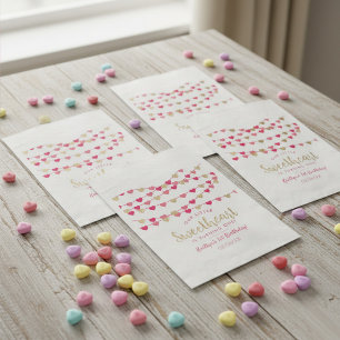 Sacolinha Corações Pendurados de Amor Pequeno Aniversário Qu