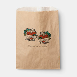 Sacolinha Corações Tatuados, Casamento Gráfico de Tatuagem