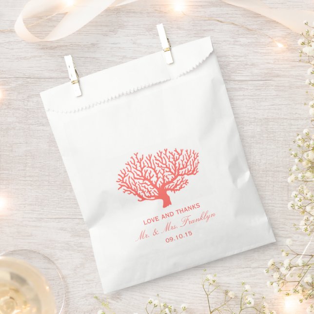 Sacolinha Coral Beach Wedding Favor Bag (Cortado)