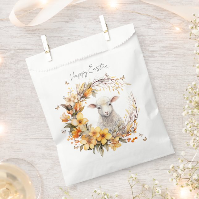 Sacolinha Cordero de Páscoa em Aquarela Personalizado (Cortado)