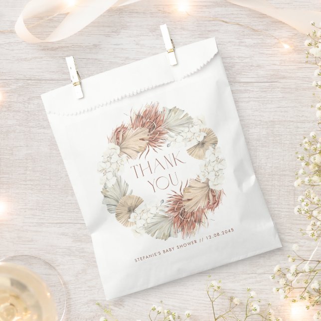 Sacolinha Coroa de Orquídea Boho e Palmeira Seca para Chá de (Cortado)