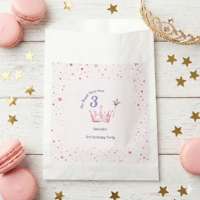 Sacolinha Coroa de Princesa 3º Aniversário Realeza Tripla (Criador carregado)