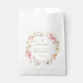 Sacolinha coroa floral Primeira Comunhão Santa