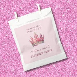 Sacolinha Coroa Rosa Fairytalhe Princesa Aniversário Obrigad