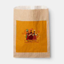 Sacolinha Correspondência Feliz Kwanzaa 3 Mulheres Amarelo