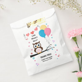 Sacolinha Coruja Adorável com Chá de fraldas de Balões e Cor
