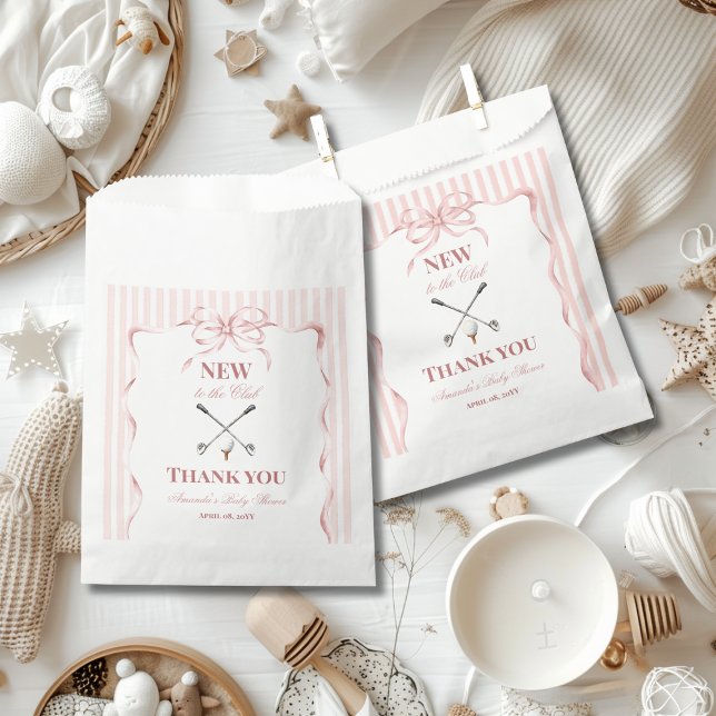 Sacolinha Country Pink Girl New to the Club Golf Baby Shower (Criador carregado)