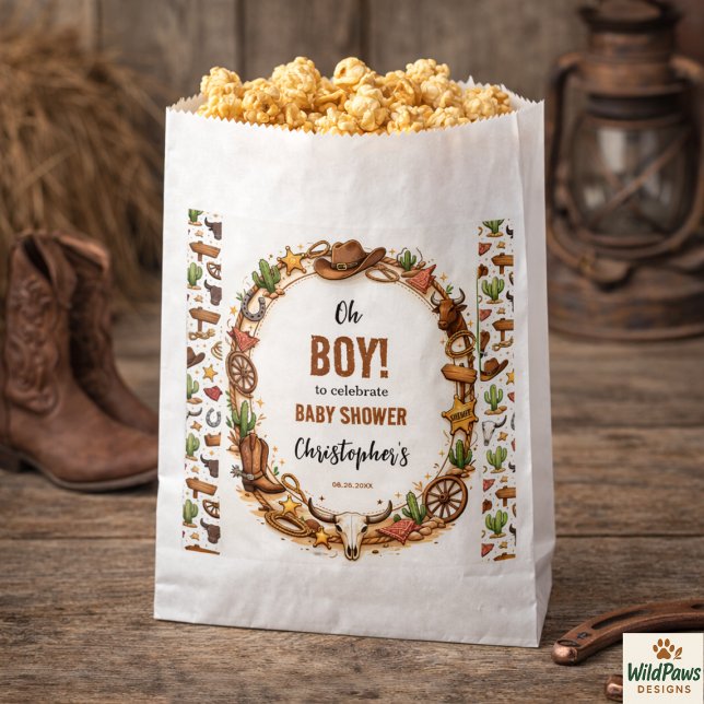 Sacolinha Cowboy Wild West Rodeo Ranch | Rustic Western Baby (Cowboy Wild West Rodeo Ranch | Rustic Western Baby Favor Bag
)
