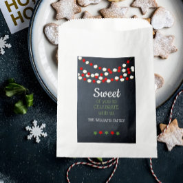 Sacolinha Cranberry e pipoca Russo Chalkboard Natal