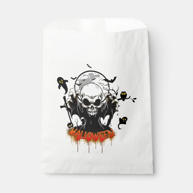 Sacolinha Crânio com dentes afiados e ameaçadores (Frente)