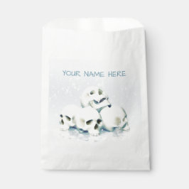 Sacolinha Crânios na neve. Personalizado