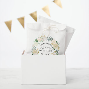 Sacolinha Cream Ivory Wreath Chá de casamento Favor Bag