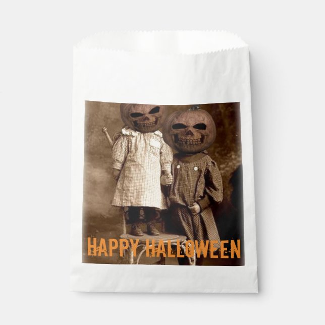 Sacolinha Creepy Pumpkin Head Kids Halloween  (Frente)