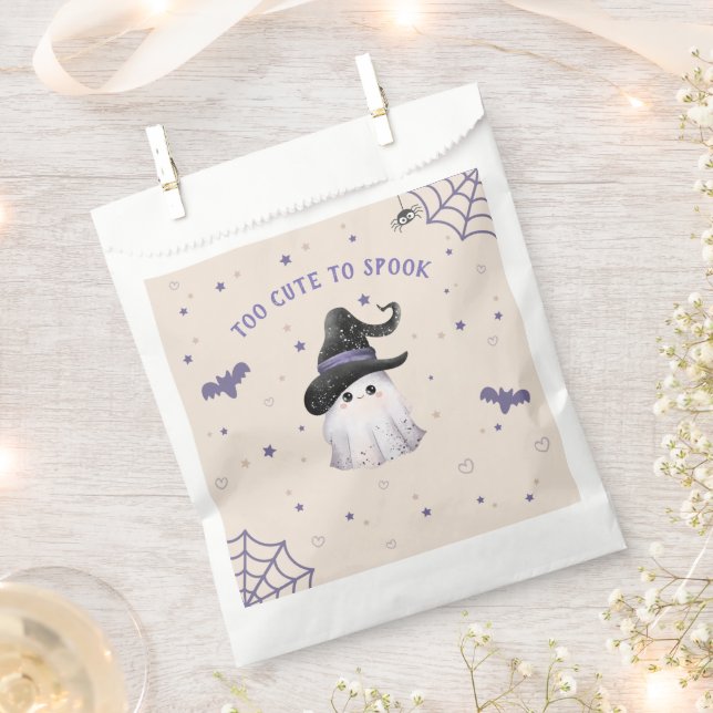 Sacolinha Creme de Festa de aniversário do Fantasma Moderno  (Cortado)