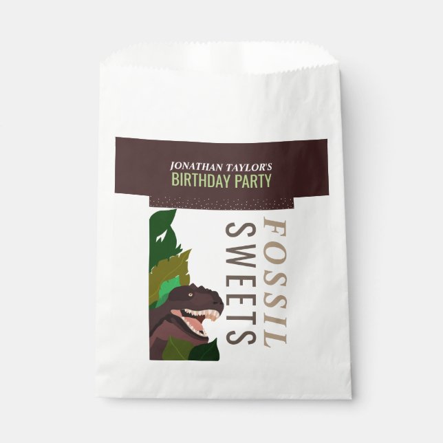 Sacolinha Crianças do Partido T Rex Dinossaur Aniversário (Frente)