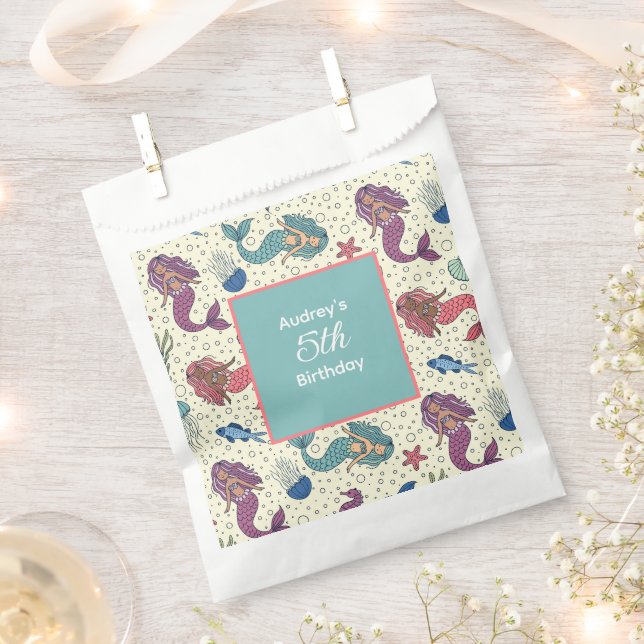 Sacolinha Crianças Sereia Aniversário (Cortado)